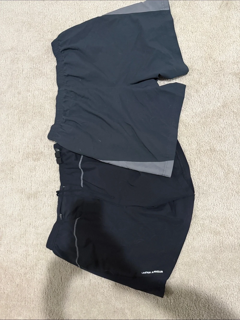 Under Armour Black Athletic Shorts with Gray Accents - Twin Set